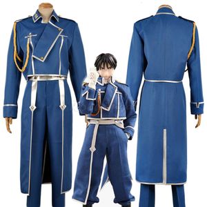 XXS-3XL Anime Fullmetal Alchemist Roy Mustang Cosplay Costumes Halloween Carnival Party Militäruniform för män rollspel