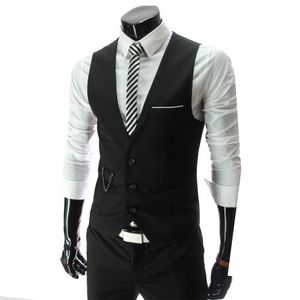 E-BAIHUI 2021 Arrival Dress Vests For Men Slim Fit Mens Suit Vest Male Waistcoat Gilet Homme Casual Sleeveless Formal Business Jac211S