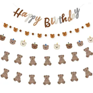 Decorazione per feste 1 set 2,5 M simpatico orso ghirlanda cartone striscioni di buon compleanno per bambini forniture a tema arredamento della camera
