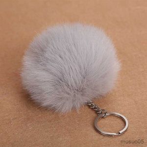 Mobile Phone Chain Creative Multi-color Simulation Hairy Ball Key Ring 8cm Imitation Rabbit Hair Bag Key Ring Pendant Fur Car Hanging Ornaments R231031