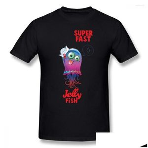 Mens T-Shirts T Shirtler Z Shirt Süper Fast Denizanası T-Shirt Büyük Boyut Street Giyim Tee Pamuk Kısa Kollu Eğlenceli Baskı Baskı Erkek Tshirt Damla D DHQMT