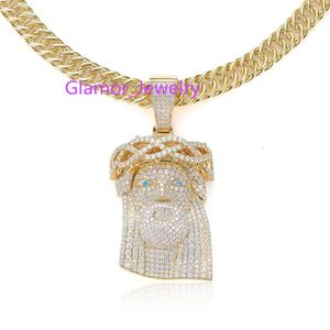 Custom Sterling Sier Gold Diamond Iced Out Necklace Pendant Jesus Moissanite Hip Hop Jewelry