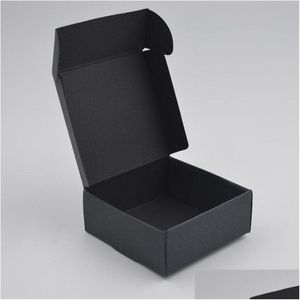 Envoltório de presentes 50 pcs preto wrapcraft papel kraft caixa de embalagem festa de casamento pequenas caixas de pacote de jóias para sabonete artesanal 210402 d ot3wj