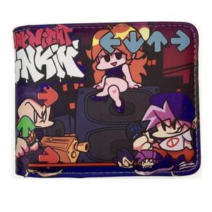 Carteiras Jogo Friday Night Funkin FNF Carteira PU Bolsa Curta Whit Moeda Bolso Titular Para Jovens Meninos Girls253L