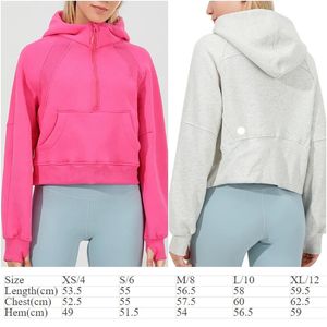 lu lu lemon Hoodies Exercise Fitness Wear Womens Yoga Outfit Sportswear Outer Short Jackets Outdoor Apparel Casual Adult Running Hooded Long Sleeve