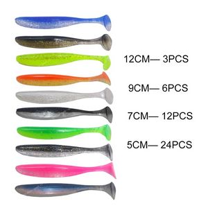 Richiamo morbido 5 cm / 7 cm / 9 cm / 12 cm richiamo di pesca in gomma Shad Swimbaits Esca in silicone esca morbida richiamo per pesca persico luccio esche da pesca silicone richiamo di pesce persico