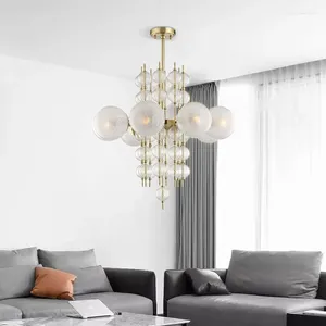 Lâmpadas pendentes individualizadas candelabro de vidro pós-moderno nórdico sala de estar jantar modelo artesanato lâmpada decorativa