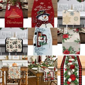 Table Cloth Home Tablecloth Cover For Christmas Merry Decorations Flag Year Gift 183x33cm