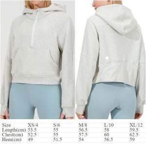 LL-88288 Womens hoodies tränar fitness slitstoppar yoga outfit sportkläder yttre korta jackor utomhuskläder casual vuxen som kör långärmad