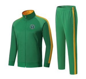 Nigeria Män Vuxna barn Soccer Training Set Outdoor Warm Full Zipper Sports fritidsfotbollssats Jogging Sweatshirt på vintern