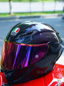 Full Face Open Face Motorcycle Helmet Cc Locomotive Agv Chameleon Pista Gp Rr Iridium Illusion Color Changing Carbon Fiber Racing Helmet Locomotive Full Helm YI RN