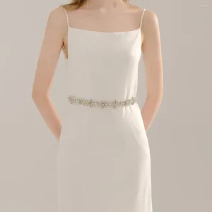 Ceintures Ceinture de mariée blanche, robe de mariée assortie avec tout, décoration de taille de bal, verre cousu à la main de haute qualité, WS-J224S