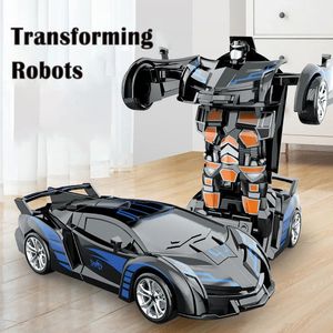 Diecast Model Transforming Robot z jednym kliknięciem Automatyczna konwersja kształtu zabawka Pull Back Car Children Mini 2 w 1 231031