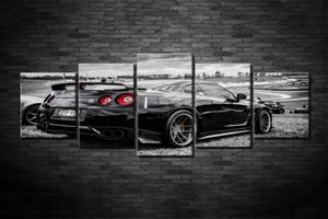 Cornice d'arte moderna HD Stampato su tela da parete Immagini 5 pannelli Nissan GTR Decorazione domestica Auto Soggiorno Dipinti Poster modulari8771468