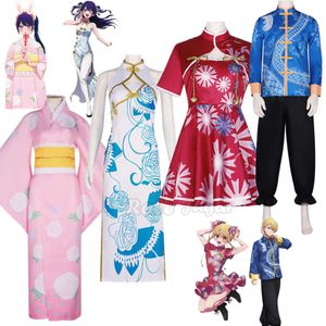 Rubii klänning oshi no ko ai hoshino akuamarin cosplay costume cheongsam uniform peruk anime carnival halloween costumes