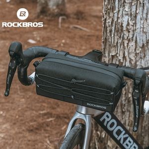 Borse laterali Borse laterali per bicicletta ROCKBROS Borsa anteriore per bicicletta Custodia di grande capacità MTB Manubrio per ciclismo su strada Cestino multifunzione per bici 231030