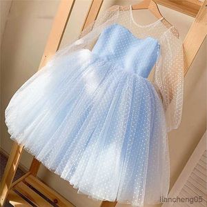 Mädchen Kleider Hochzeit Party Kleid für Mädchen 4-10T Kinder Schleife Langarm Mädchen Neujahr Gala Kostüm Baby Geburtstag Kleidung R231031