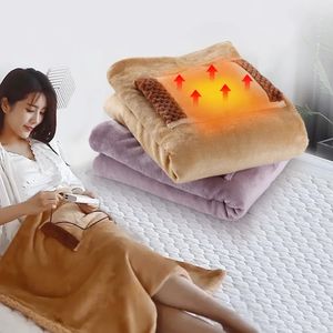 Electric Blanket Heating Winter Warmer Double Thermal Heated Mat Thicker Soft Throw Cape Bed Thermostat USB Heater Home Office 231030