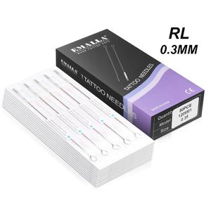 Dövme İğneleri Emella 50pcs Profesyonel 0.30mm Dövme İğneleri 3RL 5RL 7RL 9RL 11RL 13RL 14RL Boyut Tek Kullanımlık Çeşitli Steril Dövme İğneleri 231030