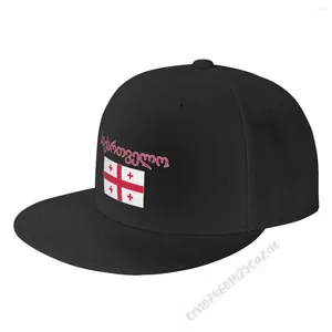 Ball Caps Georgia Flat Brim Baseball Cap Oddychany Regulowalni mężczyźni kobiety na zewnątrz Hip Hop Hap na prezent