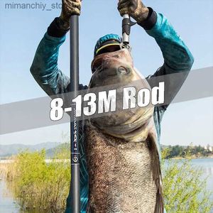 Varas de pesca de barco 8M / 9M / 10M / 11M / 12M / 13M Super leve e dura de fibra de carbono Vara de pesca manual de alta qualidade Vara de pesca telescópica Stream Q231031