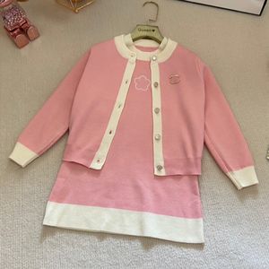 Designer Luxury Sweaters Girls Party Jersey Dress Children Autumn Winter Cardigan Sweater Baby Knitted Sweater Long Sleeves Warm Clothing Set esskids CXD2310312