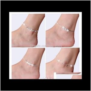 925 Sterling For Women Ladies Girls Unique Nice Sexy Simple Beads Chain Anklet Ankle Foot Jewelry Gift Jafjo Famob267m