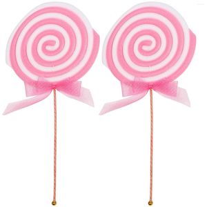 파티 장식 2 PCS 꽃병 꽃 Lollipop PO 시뮬레이션 풍선 독특한 장신구 소품 둥글게