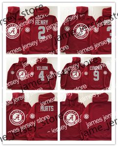 American College Football Wear Alabama Crimson Tide Stitched Pullover Hoodie Jersey Jalen Hurts Derrick Henry AJ McCarron Amari Cooper Ridley T.J. Yeldon Bo Scarbr