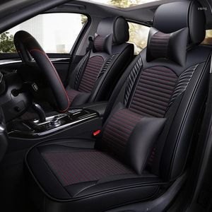 Car Seat Covers 3D Automobile Cushion All Edges Included Leather Four Seasons Supplies Style Summer Cool Pad