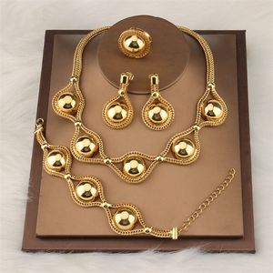 Other Jewelry Sets African For Women Necklace And Earing Beads Bracelet Ring Dubai Gold Color Wedding Party Bridal 220831