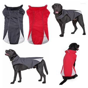 Dog Apparel Windproof Coat Padded Fleece Winter Warm Jacket Reflective High Heat Shrinking Collar Pet Clothes With Traction Hole