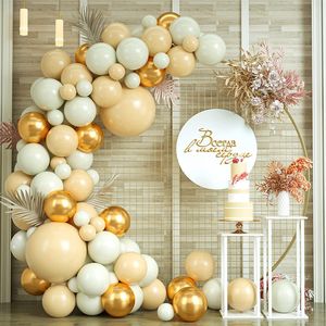 Party Decor White Gold Balloons Arch Kit Garland Nude Blush Balloon Birthday Wedding Baby Shower Anniversary Supplies MJ0794