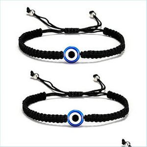 Link Chain Handmade Red String Evil Blue Eye Link armbanden Ojo Turco Kabh Bescherming Luck Amet Wens Bracelet Paar sieraden voor DHF7K