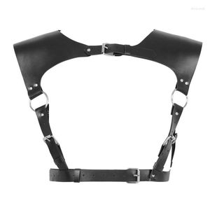 Belts Goth Waist Belt For Women Black Hollow Chest Top Adjustable Shoulder Strap PU Leather Girdle Sexy Pole Dance Restraint Tops