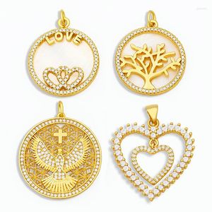 Hänge halsband ocesrio shell cz mässingsträd av liv halsband charm för smycken tillverkning mynt älskar kvinnor tillbehör pdta262