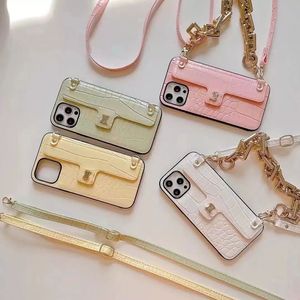 Casos de telefone celular crossbody design telefones casos para iphone 13 pro max 12 promax xr xxs mulheres capa de telefone ouro cl phonecase designer bolsa de telefone 2n51