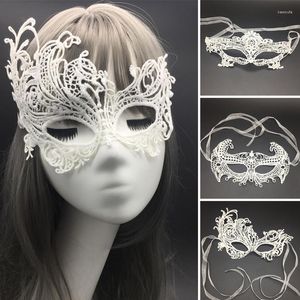 Вечеринка поставки наполовину лицо белая кружевная маска женщины девочки сексуальные глазные маски маскарад