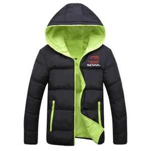 Men039s Down Parkas 2021 Jacket Male Senna Logo Print Custom Made Men Winter Warm Man Zipper Kläder Tops278E8958762