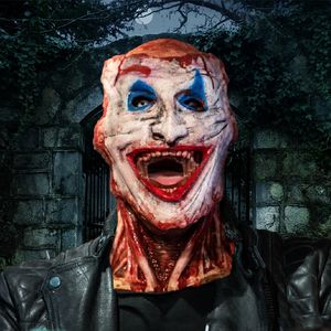 Partymasken Halloween Horror Schädel Mund bewegliche zweischichtige Jack Clown Secret Room Escape Spukhaus Zombie Geist Kostüm 220901