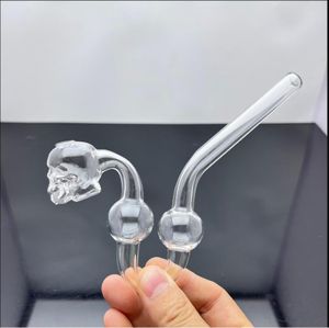 Smoking Pipe Travel Tobacco Hookahs Transparent ghost head big bubble snake shaped glass pipe