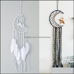 Sanat Ve El Sanatları Büyük Dream Catcher Yarım Ay Şekli Çocuklar Duvar Asılı Dekorasyon El Yapımı Beyaz Tüy Dreamcatchers Fo Homeindustry Dhqoa