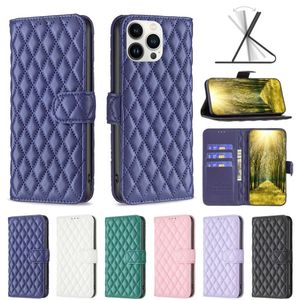 Lambskin Lattice PU Leather Cases Wallet Card Slot Stand For iPhone 14 13 12 11 Pro Max XR XS 8 Samsung S20 FE S21 Plus S22 Ultra A13 A23 A33 A53 A73 A12 A22 A32 A42 A52 A72 A03S