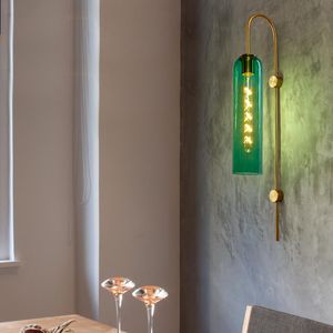 Nordic Postmodern Wall Lampa Kreatywna pasek salonu sypialnia sypialnia nocna szklana lampka