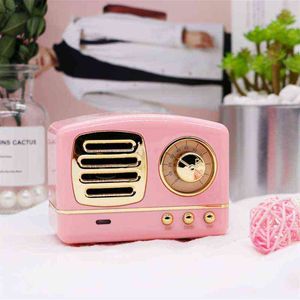 Portable Speakers Mini Retro Wireless Stereo Speakers Portable Bluetooth Vintage Speakers with Hands-Free Calls Connectable SD Card Slot AUX HM11 T220831