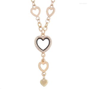 Collane con ciondolo 5 pezzi catena a cuore strass memoria vivente medaglione galleggiante ciondoli in lega creazione di gioielli collana braccialetto per donne uomini