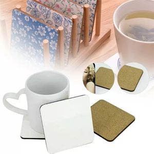 DHL UPS MATS PADS SUBlimação Coasters em branco DIY Forma redonda personalizada Coaster de cortiça natural Isolamento de chá de chá Copo Pad GC0901
