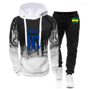 Men's Tracksuits 2022 Captain Tsubasa Men's Gradient Zip Cardigan Hoodies Tops Trousers Casual Clothing Sportswear Two Pieces Sets