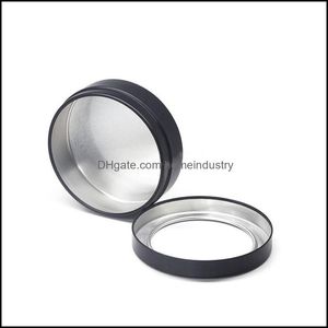 Other Home Garden 3Oz Empty Lip Balm Containers 100Ml Round Bottle Black Aluminum Cosmetic Jar Refillable Pot Clear Top Screw Lid Fo Dhczf