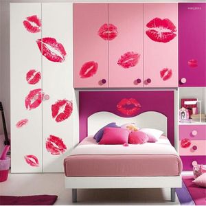 Adesivi murali Stampa labbra rosa Adesivo fai da te creativo Soggiorno Decorazione camera da letto Arte Murale Decoracion Hogar Moderno